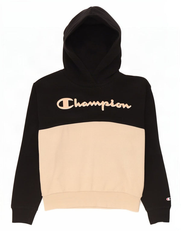 Felpa con cappuccio grafica da donna Champion UK 10 Small Black Colourblock