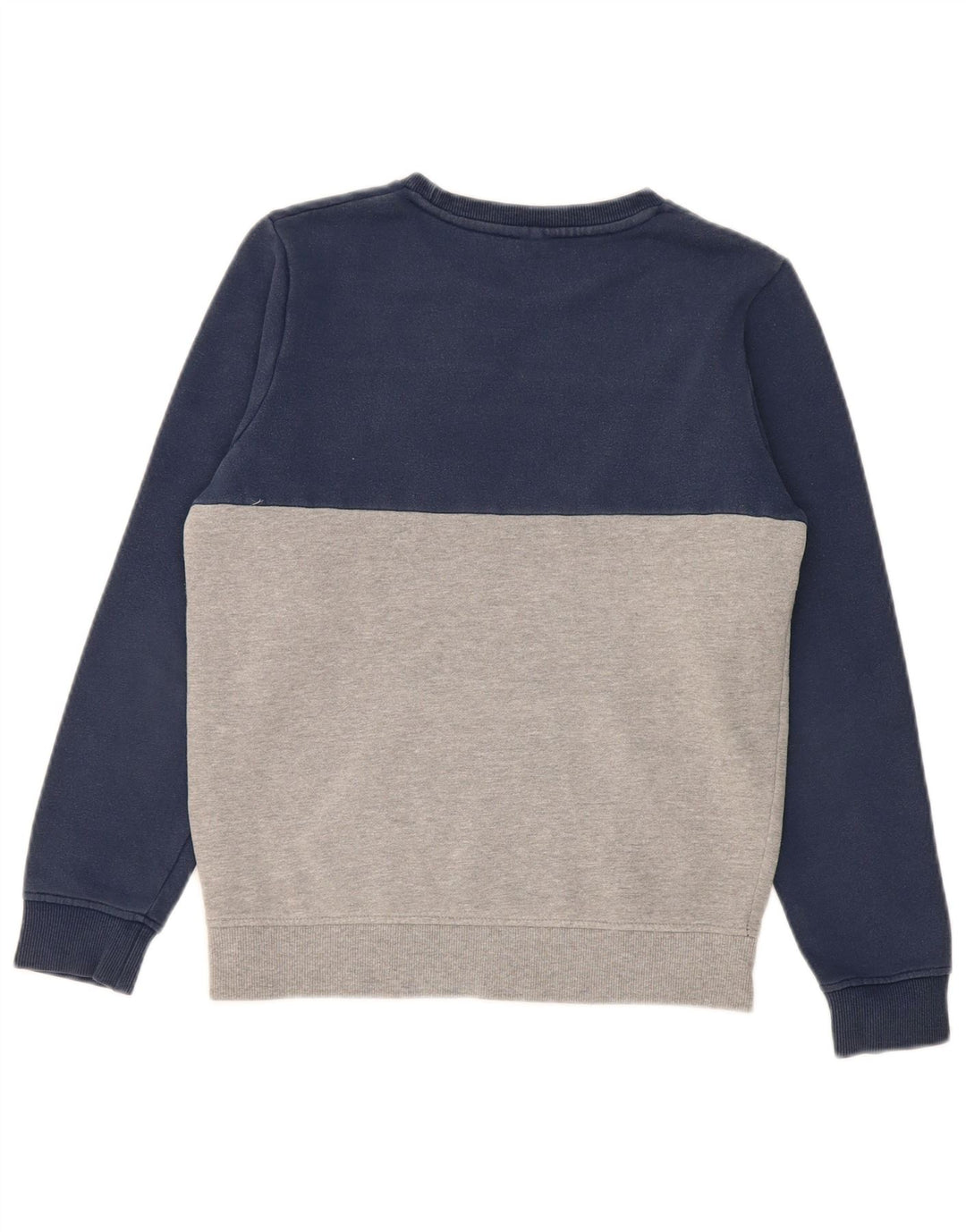 ELLESSE Womens Graphic Sweatshirt Jumper UK 10 Small Navy Blue Colourblock
