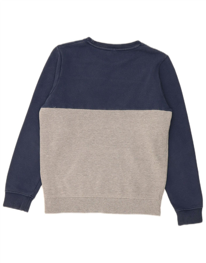 ELLESSE Womens Graphic Sweatshirt Jumper UK 10 Small Navy Blue Colourblock