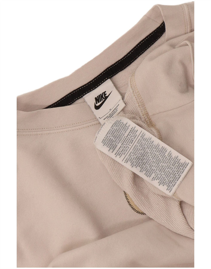 Felpa con grafica corta oversize da donna Nike, maglione UK 16, grande, bianco