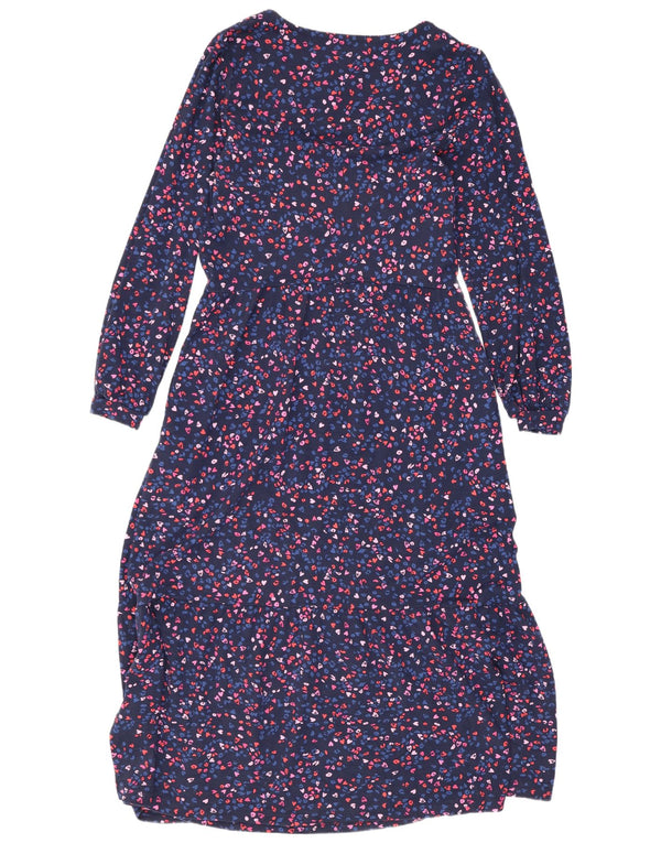 Abito lungo da donna a maniche lunghe Joules UK 14 Grande cuore in viscosa blu navy