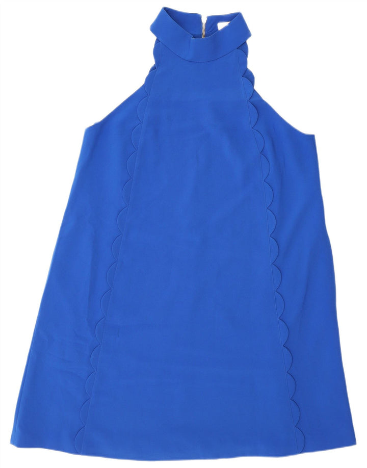 Ted Baker Abito da donna regolare con scollo all'americana taglia 4 grande poliestere blu