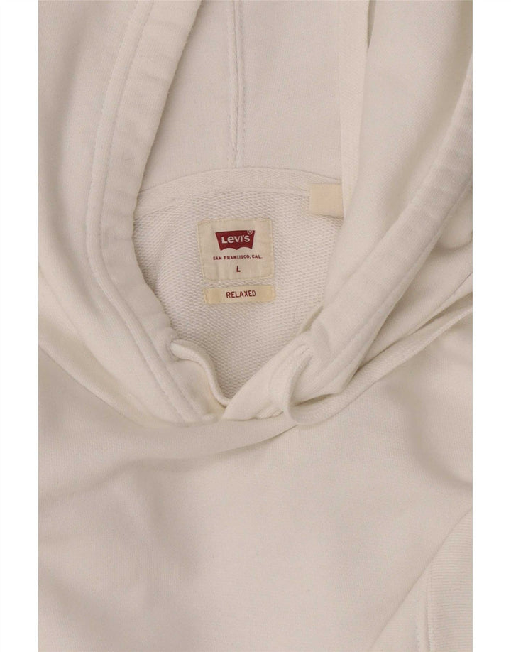 Maglione con cappuccio dalla vestibilità rilassata da uomo Levi's Large bianco