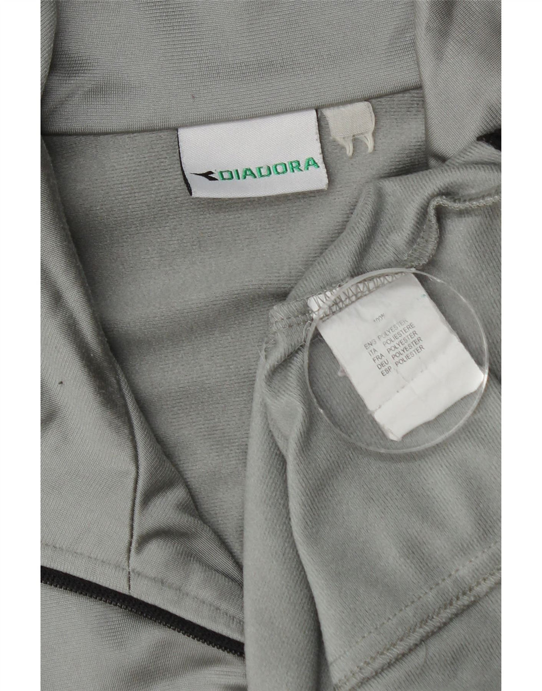 Giacca da tuta da uomo Diadora Large in poliestere color block grigio