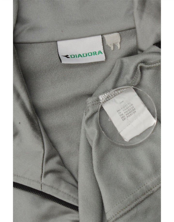 Giacca da tuta da uomo Diadora Large in poliestere color block grigio