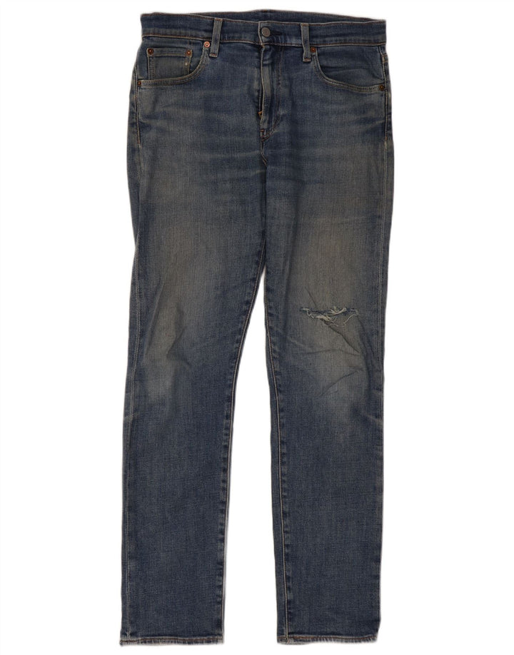 Levi's Uomo 502 Jeans affusolati effetto consumato W30 L32 cotone blu