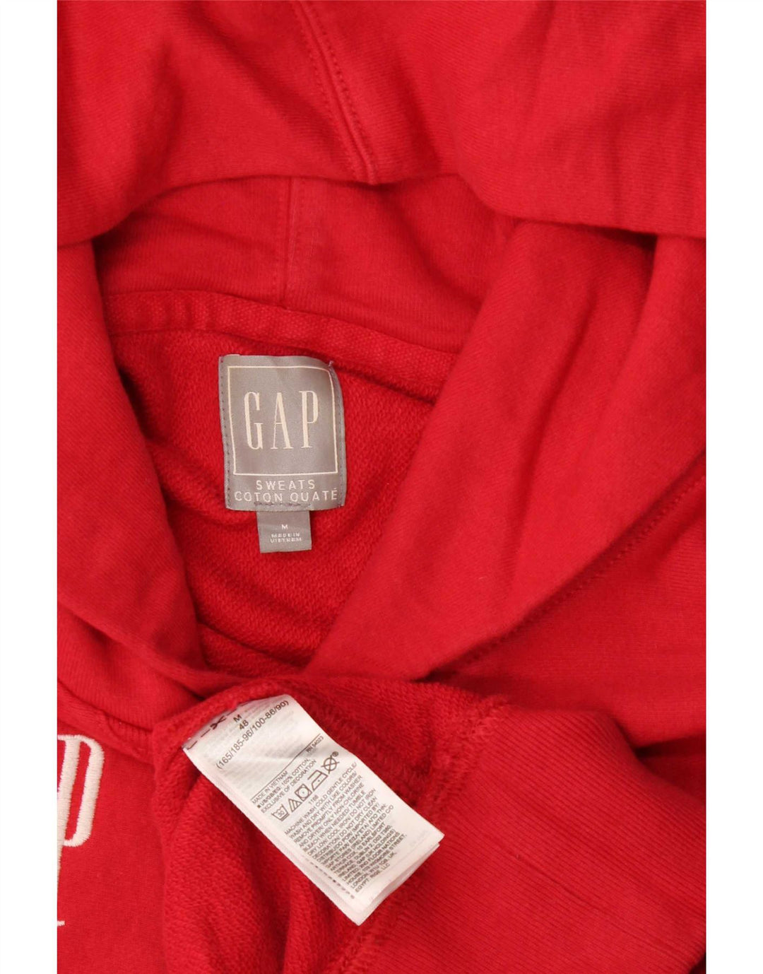 Felpa con cappuccio grafica da uomo Gap, cotone rosso medio