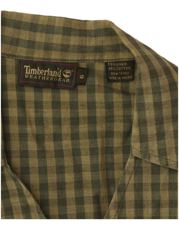 Camicetta senza maniche da donna Timberland US 6 Medium Khaki Gingham Linen