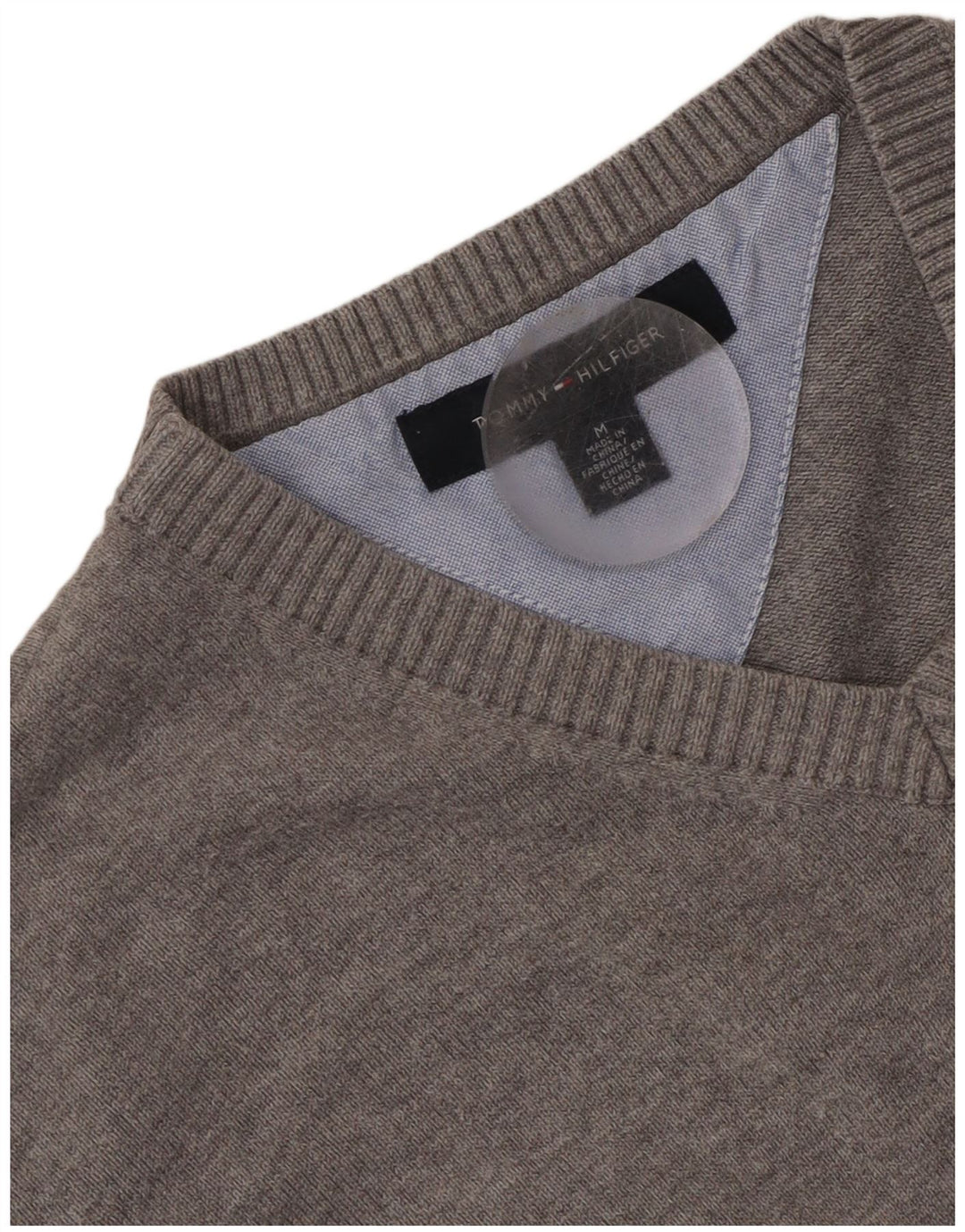 Maglione maglione con scollo a V da donna Tommy Hilfiger UK 14 Grigio medio