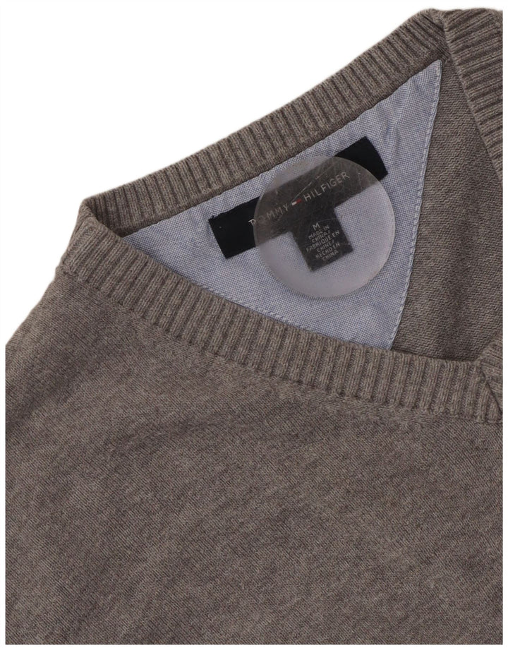 Maglione maglione con scollo a V da donna Tommy Hilfiger UK 14 Grigio medio
