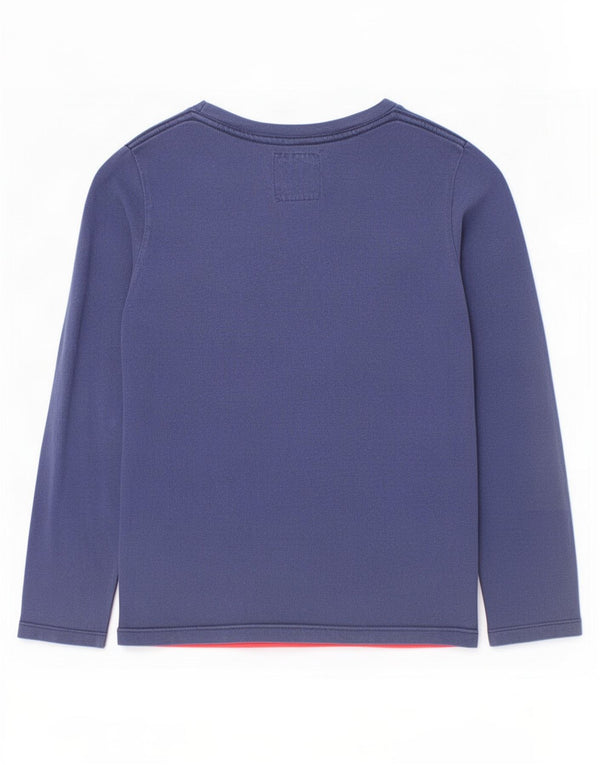 Levi's Boys Graphic Top Long Sleeve 9-10 Years Navy Blue Colourblock