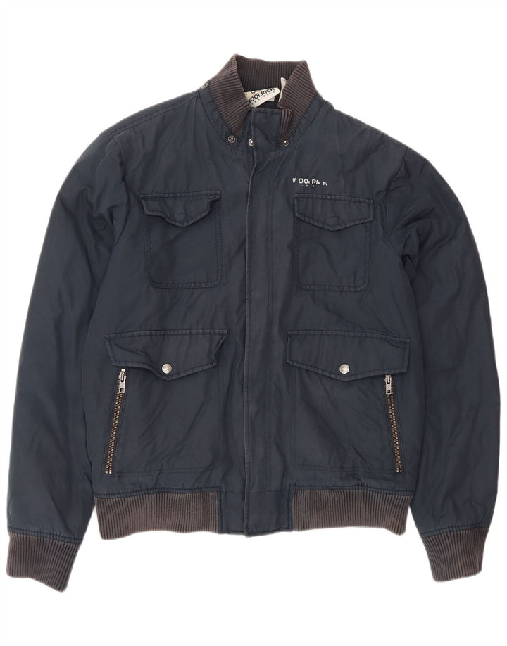 Giacca utility da uomo Woolrich UK 40 Large in cotone blu navy