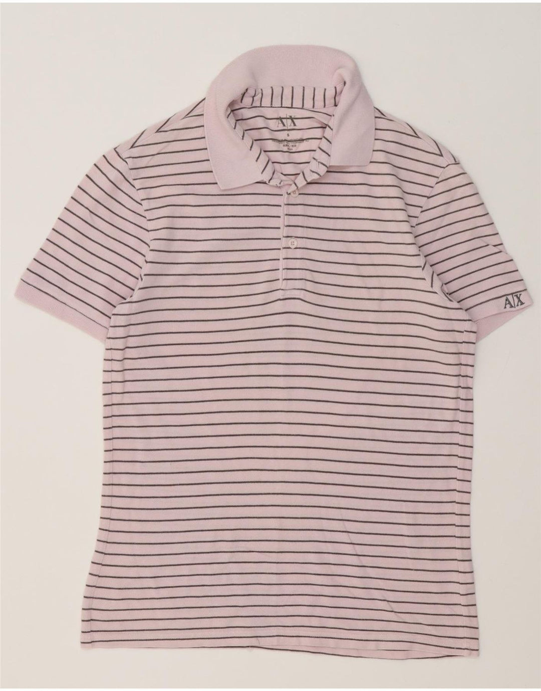 Polo da uomo Armani Exchange piccola in cotone a righe rosa