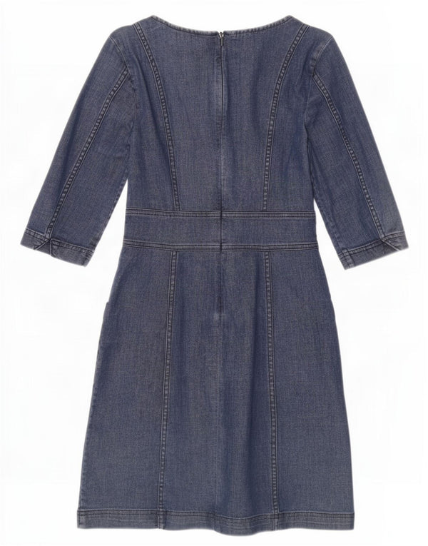 Abito in denim con maniche a 3/4 da donna Boden UK 8 piccolo in cotone blu