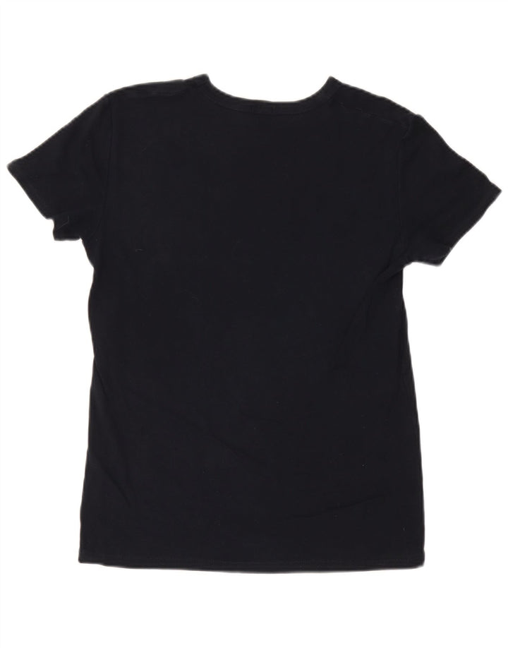 T-shirt grafica da donna Benetton Top UK 14 medio blu navy