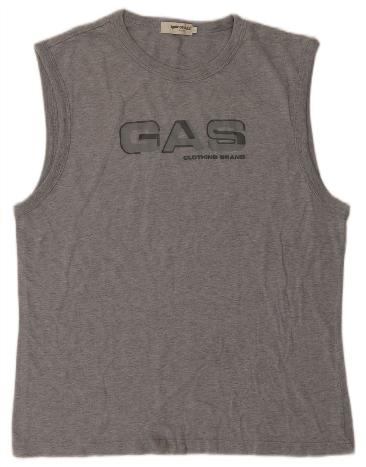 Canotta grafica da donna Gas UK 14 grande cotone grigio