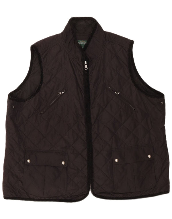 Gilet trapuntato da donna Ralph Lauren UK 22 3XL poliestere nero