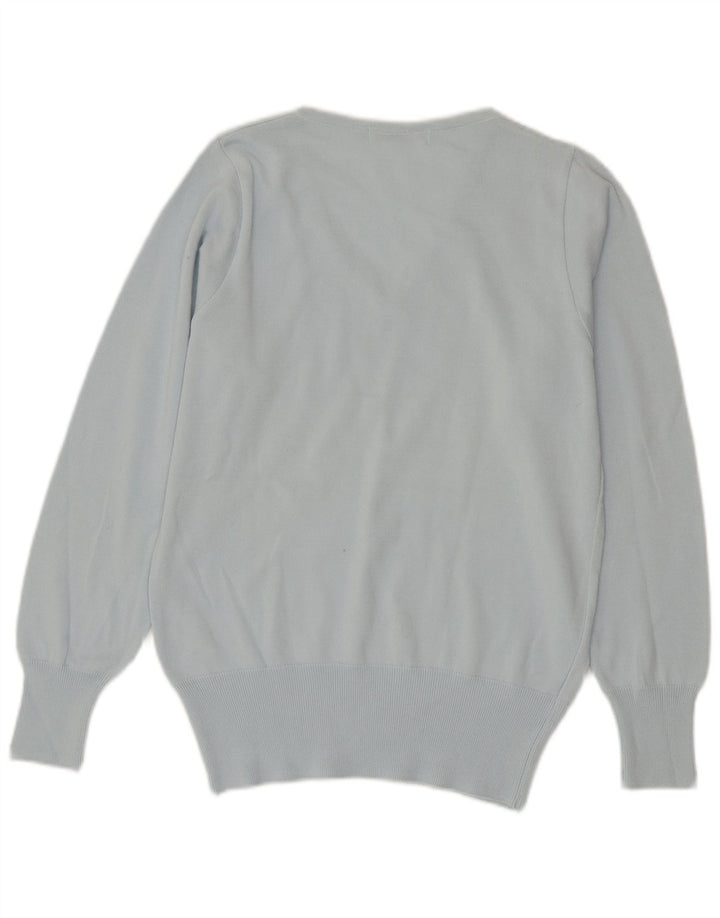 Maglione da donna con scollo a V Lacoste taglia 42 grande cotone blu