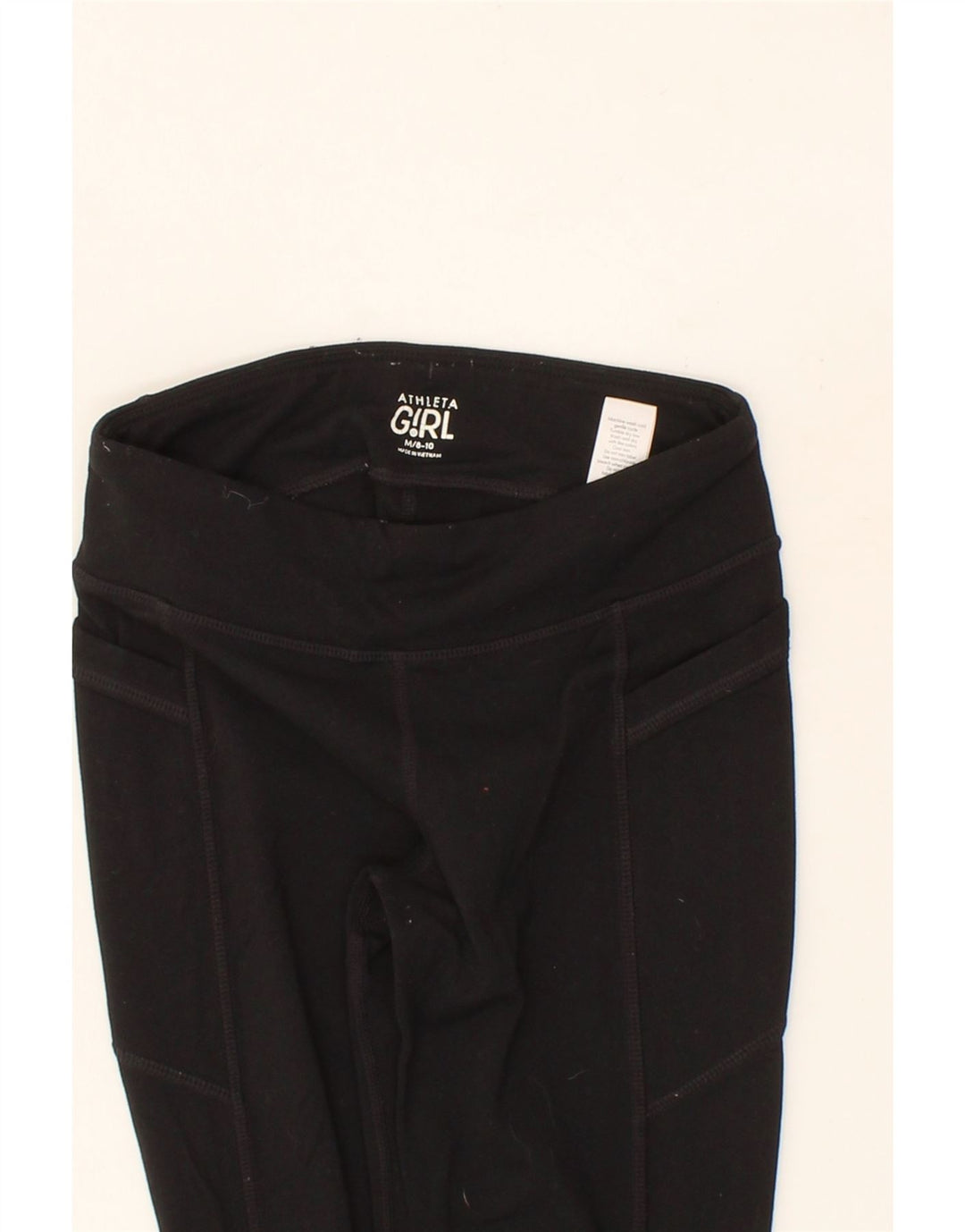 ATHLETA Girls Flare Tracksuit Trousers 8-9 Years Medium Black Polyester Vintage Athleta and Second-Hand Athleta from Messina Hembry 