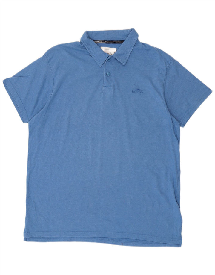WEIRD FISH Mens Polo Shirt XL Blue Cotton