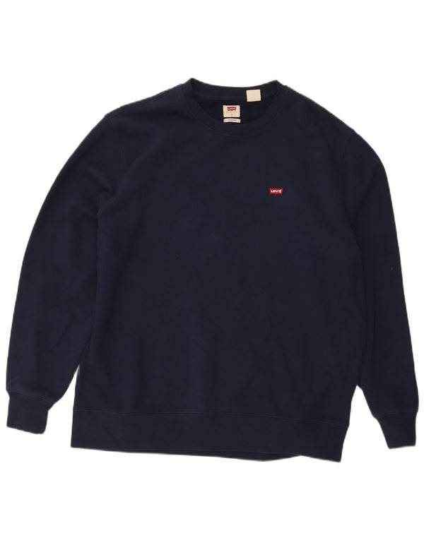 Levi's Felpa standard da uomo Maglione grande in cotone blu navy