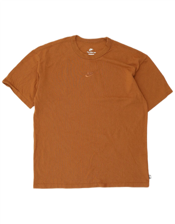 T-shirt Nike da uomo vestibilità ampia, top in cotone marrone medio