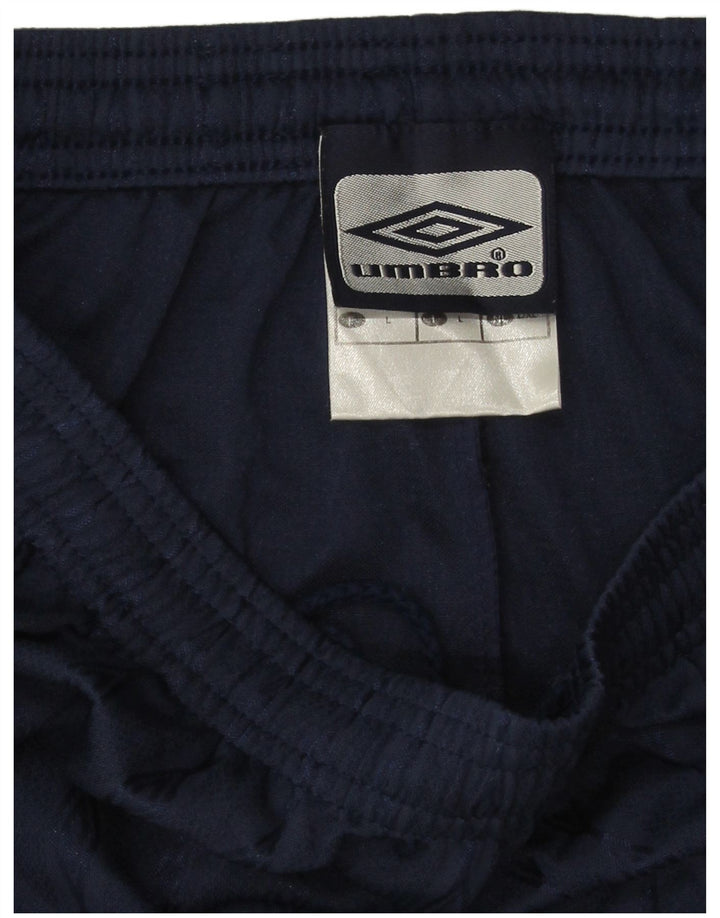 Pantaloncini sportivi da uomo Umbro di grandi dimensioni in poliestere a righe blu navy