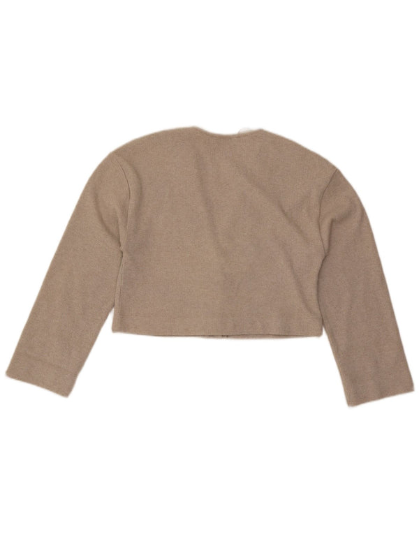 Top cardigan corto da donna Zara UK 10 piccolo poliestere beige