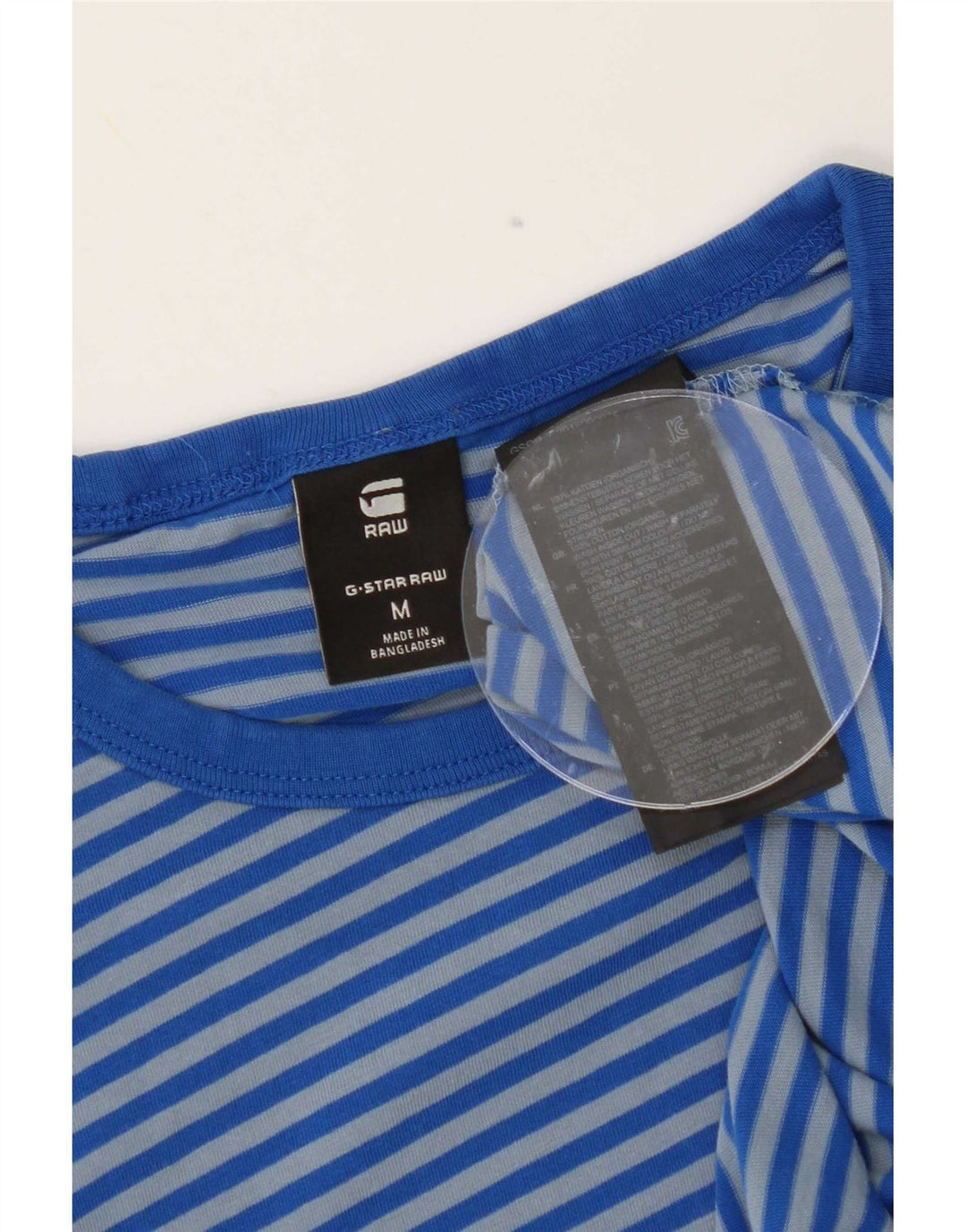 T-shirt da donna G-Star Top in cotone gessato blu medio