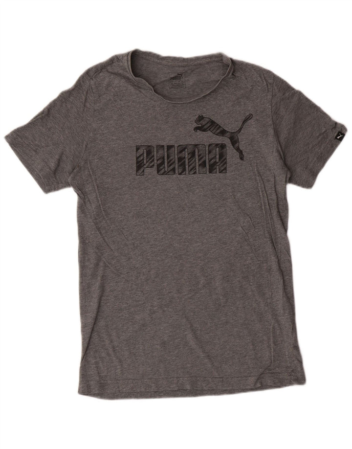 PUMA Mens Graphic T-Shirt Top Small Grey Cotton