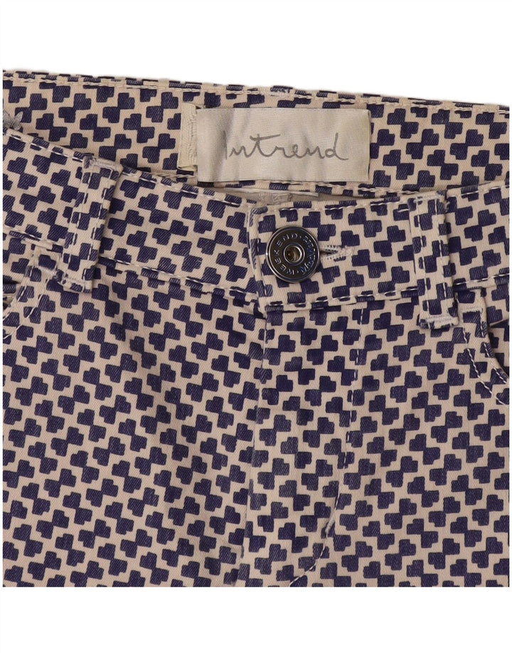 Pantaloni casual slim da donna Intrend W30 L29 Blu navy geometrico