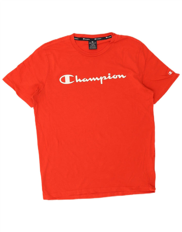 T-shirt grafica da uomo Champion Top grande in cotone rosso