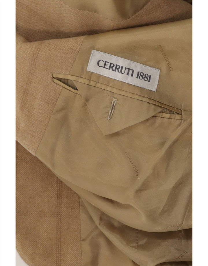 Giacca blazer da uomo a 3 bottoni CERRUTI 1881 UK 38 a quadri beige medio