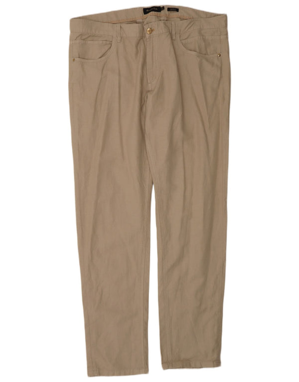 Pantaloni casual dritti da uomo Massimo Dutti EU 50 2XL W40 L34 Beige
