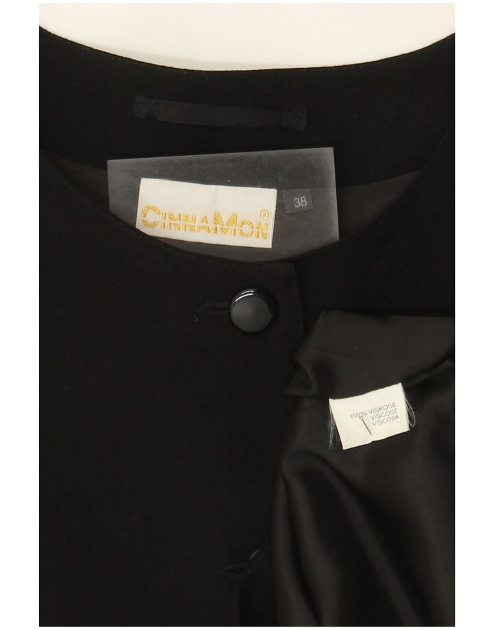 Giacca blazer da donna corta a 4 bottoni con maniche a 3/4 Cannella EU 38 media nera