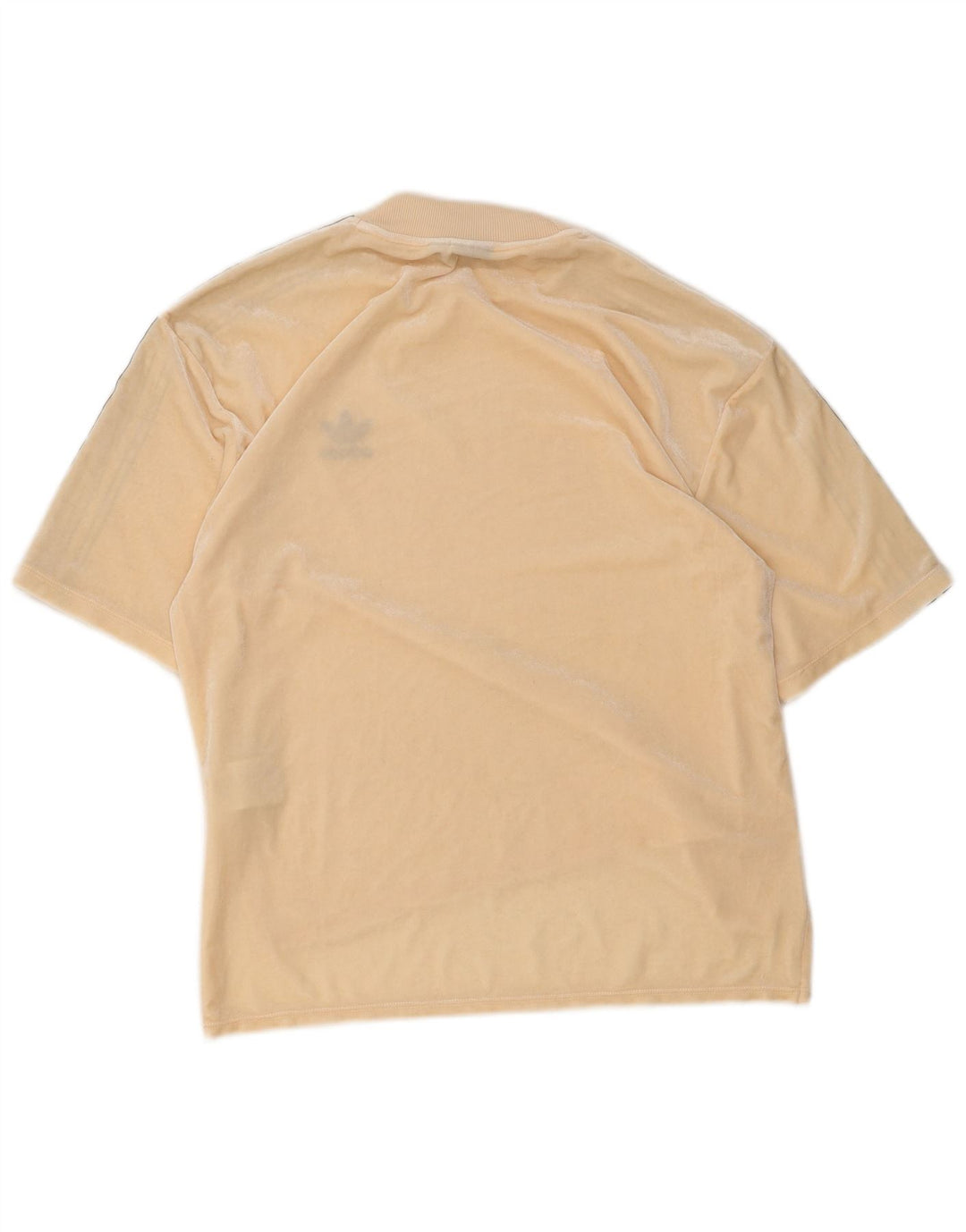 Adidas T-shirt in velluto da donna Top UK 10 Small Beige Poliestere