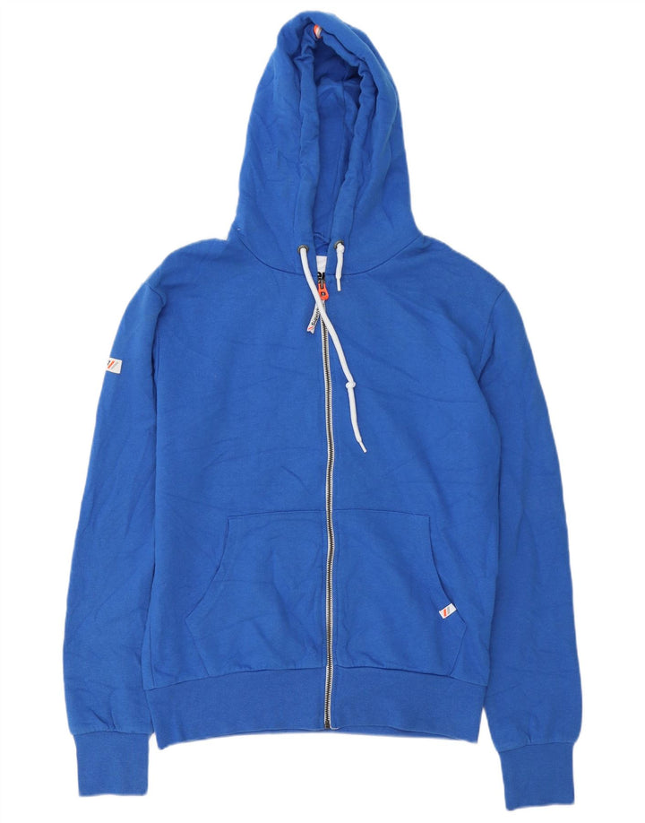 Maglione con cappuccio e zip da uomo Superdry in cotone blu medio