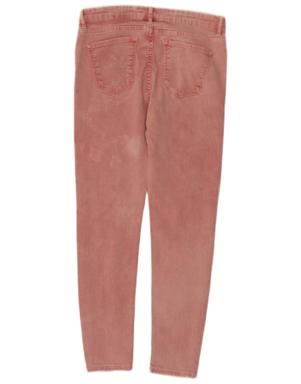 Jeans skinny lavaggio acido da donna Zara EU 42 Large W32 L26 Rosa