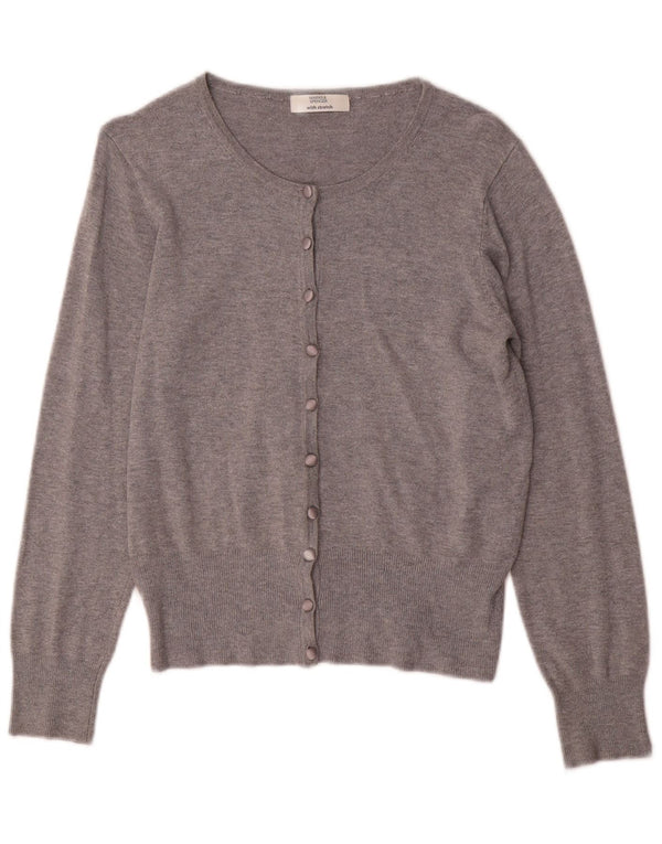 Maglione cardigan elasticizzato da donna Marks & Spencer UK 10 piccolo grigio chiazzato