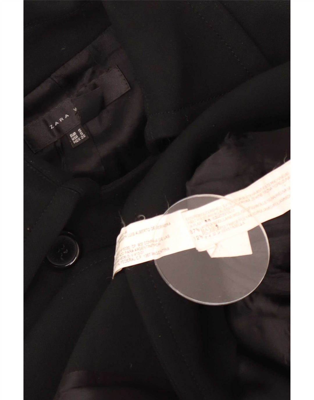 Cappotto doppiopetto da donna Zara UK 10 piccolo in lana nera