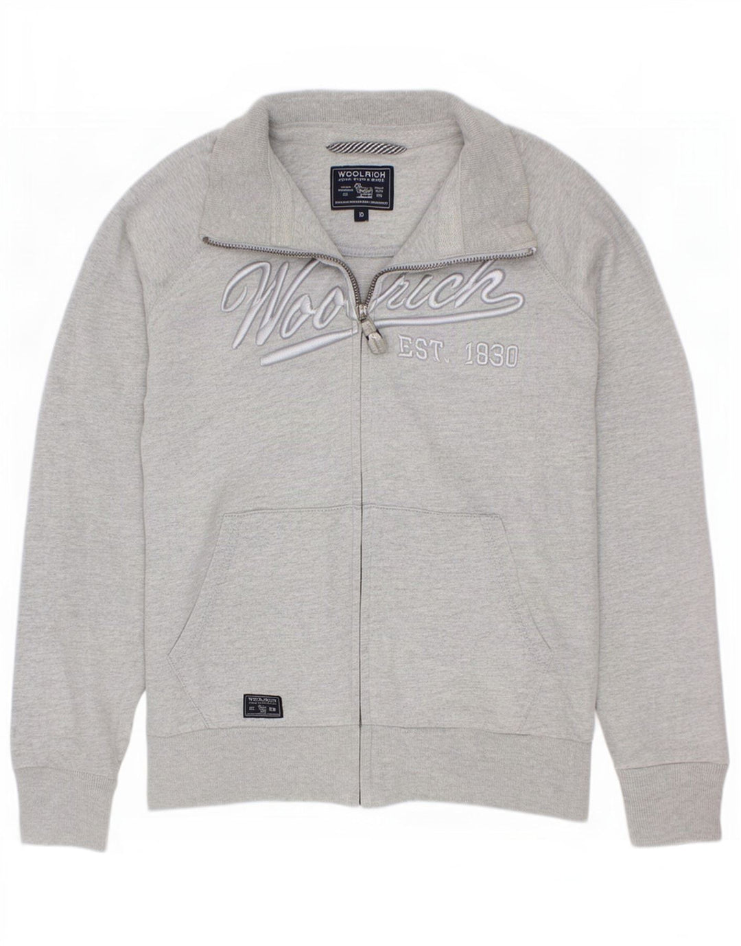 Giacca da ginnastica grafica per ragazzi Woolrich 9-10 anni in cotone grigio screziato