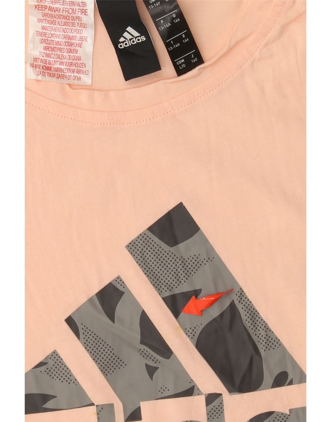 T-shirt grafica ADIDAS per bambina 13-14 anni in cotone rosa