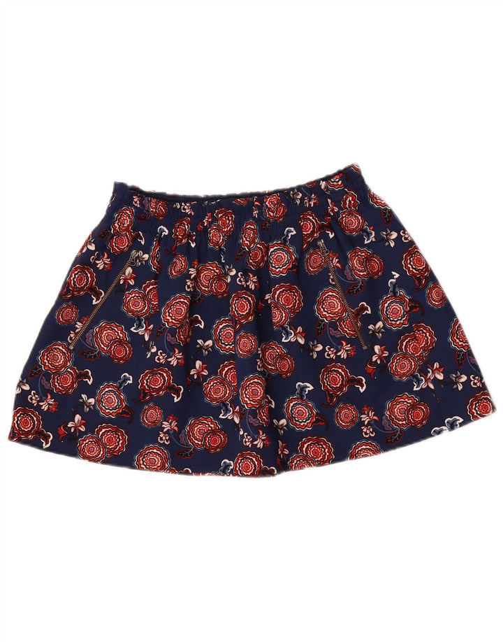 Minigonna da donna Zara media W28 blu navy floreale