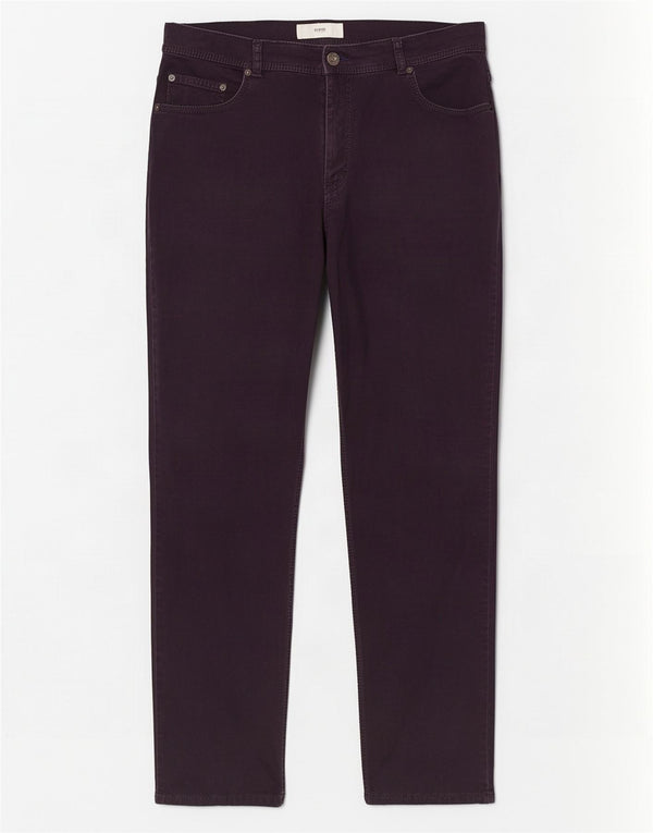 Brax Mens Straight Casual Trousers W36 L32 Navy Blue Cotton