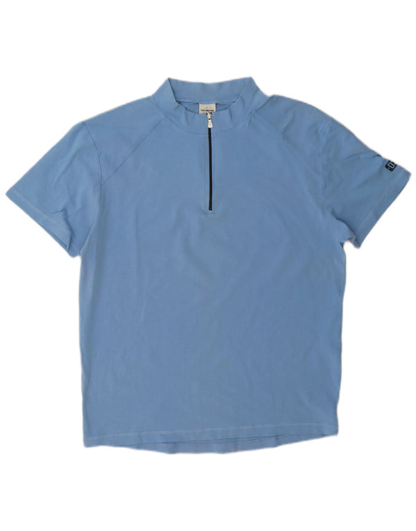 Calvin Klein Jeans T-shirt da donna con collo con zip Top UK 20 2XL Cotone blu