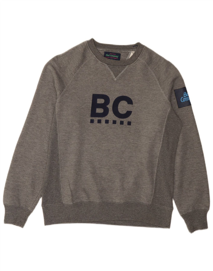 Best Company Felpa con grafica da uomo Maglione piccolo grigio screziato