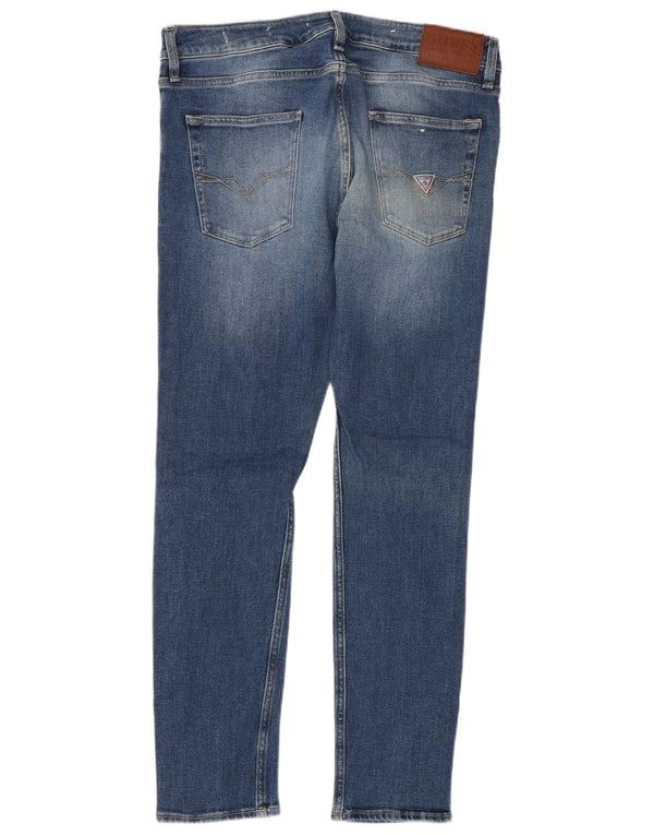 Guess Uomo Chris Super Skinny Jeans W32 L30 Cotone Blu