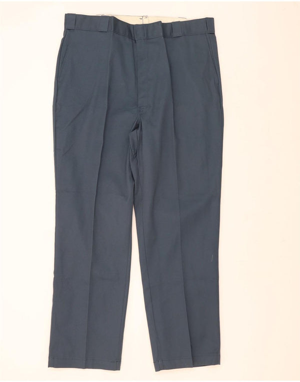 Pantaloni chino dritti da uomo Dickies W42 L32 poliestere blu