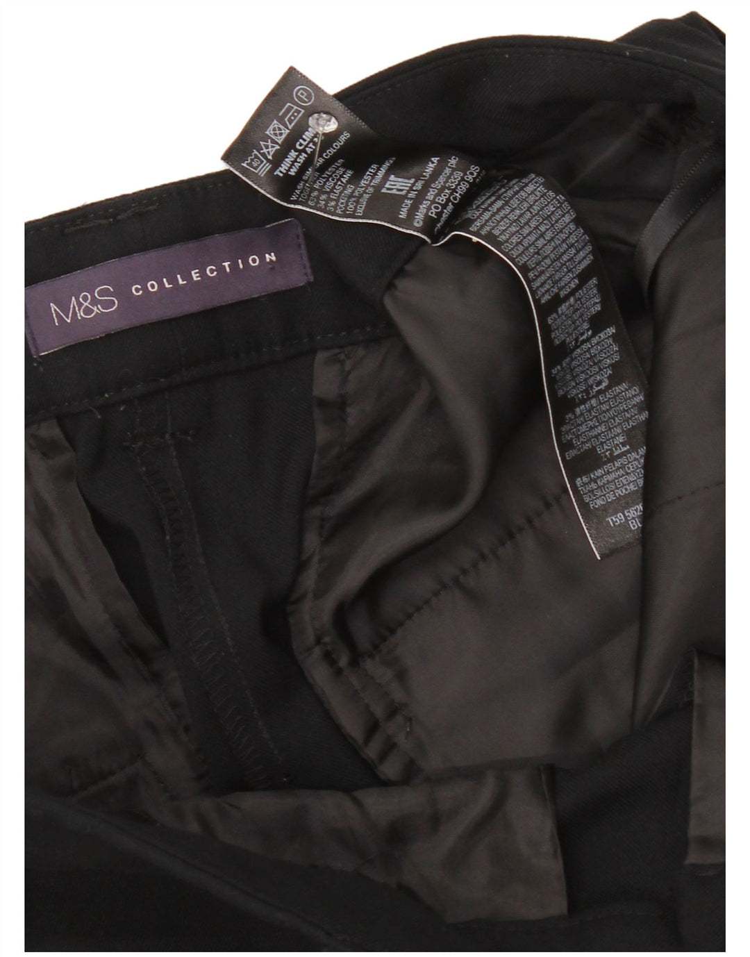 Pantaloni chino da donna Marks & Spencer UK 12 medi W34 L29 neri