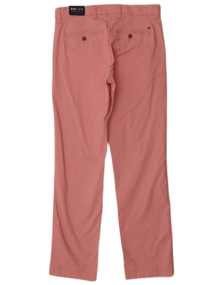 TOMMY HILFIGER Pantaloni chino dritti da uomo W28 L30 cotone rosa
